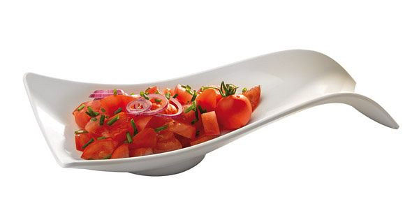 Bol APS -SMALL WAVE-, 26 x 13 cm, hauteur : 4,5 cm, mélamine, blanc, avec fond antidérapant, 83897