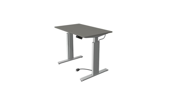 Kerkmann Move 3 table assis/debout argent, L 1000 x P 600 mm, réglable en hauteur électriquement de 720 à 1200 mm, graphite, 10231312