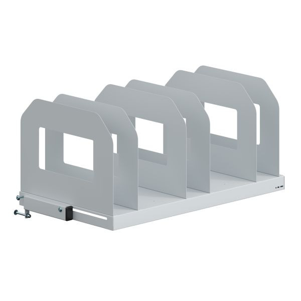 Etagère SOFAME L 1300 x P 500 mm avec 6 séparateurs, gris clair RAL 7035, W010080344GC