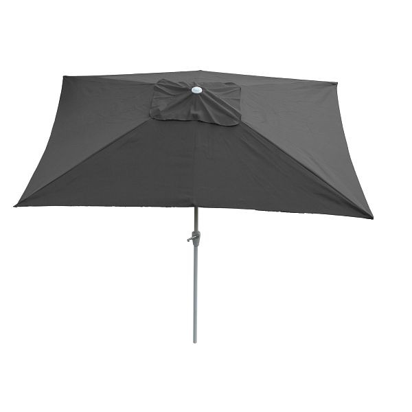 Parasol Mendler N23, parasol de jardin, 2x3m rectangulaire, inclinable, polyester/aluminium 4,5kg, anthracite, 65356