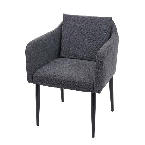 Chaise de salle à manger Mendler HWC-H93, chaise de cuisine, fauteuil, tissu/textile gris foncé, 74731