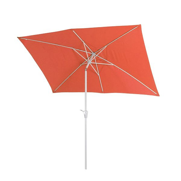 Parasol Mendler N23, parasol de jardin, 2x3m rectangulaire, inclinable, polyester/aluminium 4,5kg, terre cuite, 76715
