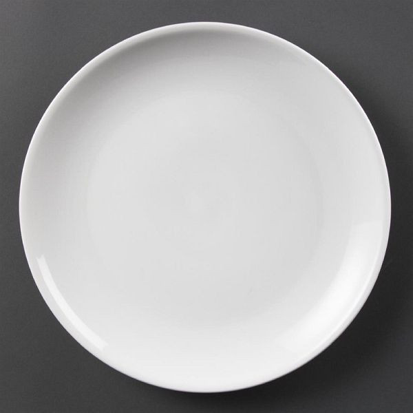 OLYMPIA Assiettes rondes en porcelaine blanche 28cm, UV: 6 pièces, CB492