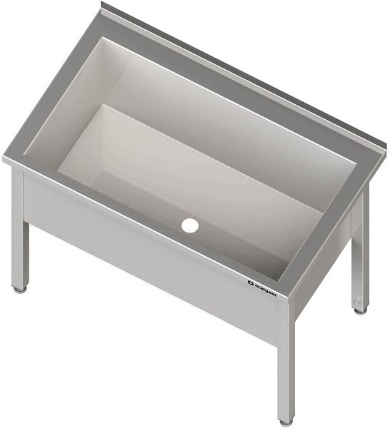 Évier à une cuve Stalgast, 900x700x850 mm, hauteur de cuve 400 mm, avec dosseret, soudé, VTS09701A