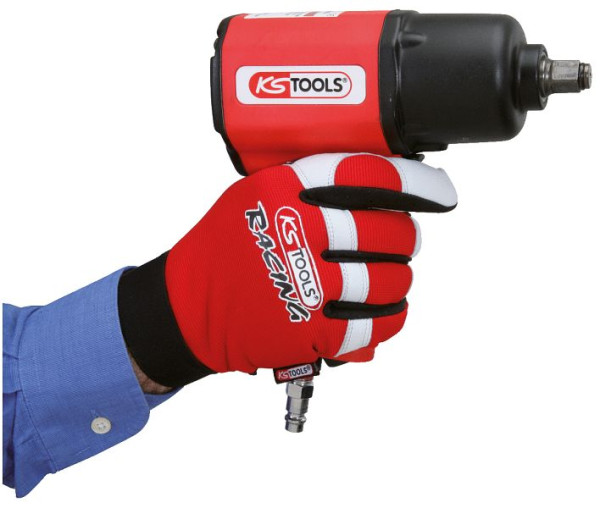 KS Tools Gant de mécanicien en cuir, isolé contre les vibrations, 9, 310.0250