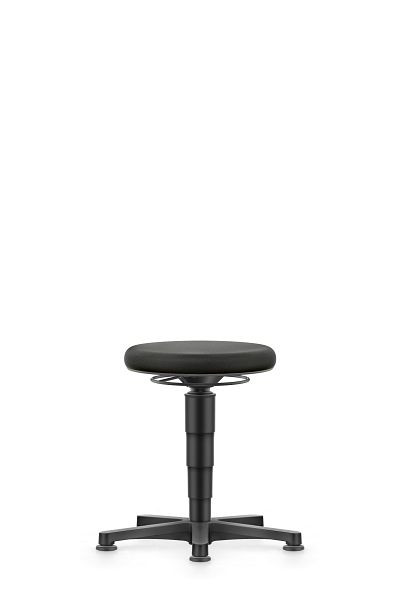 tabouret polyvalent bimos avec patins, tissu noir, hauteur d'assise 450-650 mm, anneau de couleur gris, 9460-6801-3278