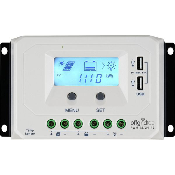 Contrôleur de charge Offgridtec PWM Pro 12V/24V 45A USB, 1-01-010925