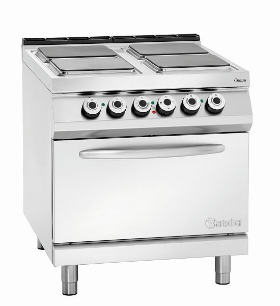 Cuisinière électrique Bartscher 4 plaques, four électrique 2/1 GN, 296325