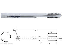 Tarauds machine BAER HSSE - Forme B - N° UNC 4x40 - DIN 371, 140401001