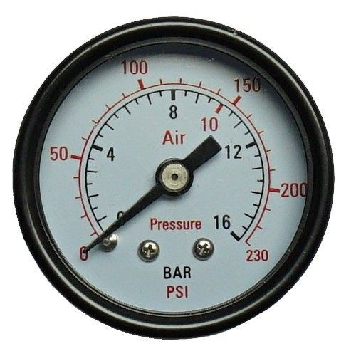 Manomètre AEROTEC 16 bar 40 mm - 1/4 pouce AG arrière axial, 9415451