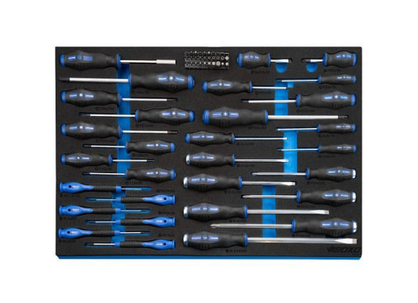 Jeu de tournevis Boxo dans insert EVA 60 pièces, BX673