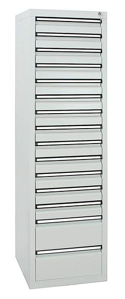 armoire à tiroirs émoussés série STS 410, RAL 7035/7035, 15 tiroirs (13x100, 2x200 mm), 7105707