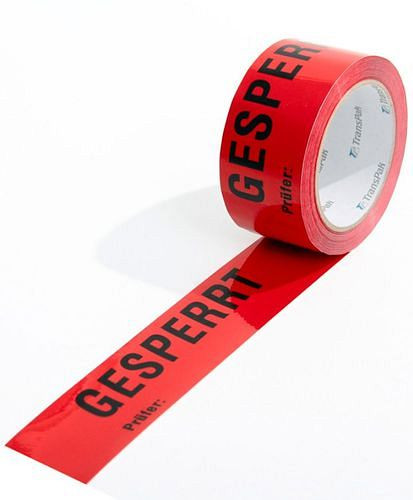 Ruban de marquage ISO TransPak, verrouillé, rouge, 50 mm de large x 66 m, épaisseur 52µ, pack : 6 rouleaux, 299565