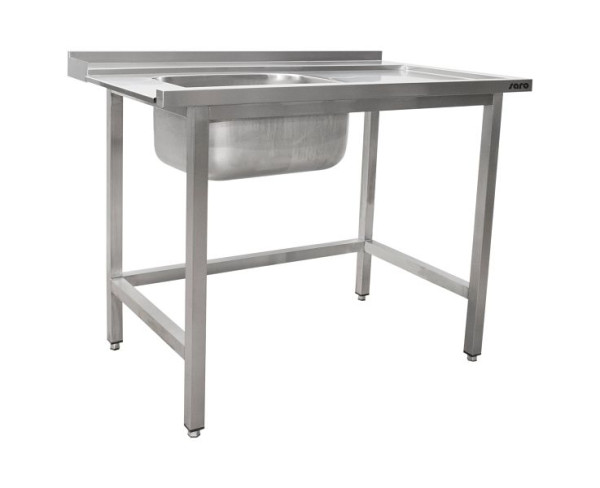Table d'entrée Saro pour lave-vaisselle gauche, 1 cuve, 1200mm, 700-3000L