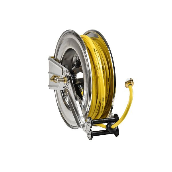 Enrouleur Ebinger OSM 510, max. 12bar / 50 °C, 25m - Tuyau textile PVC 1/2 ", boîtier: acier inoxydable, 1.514.101