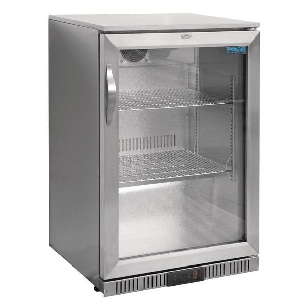 Réfrigérateur de bar en acier inoxydable Polar série G avec porte abattante 138L, GL007