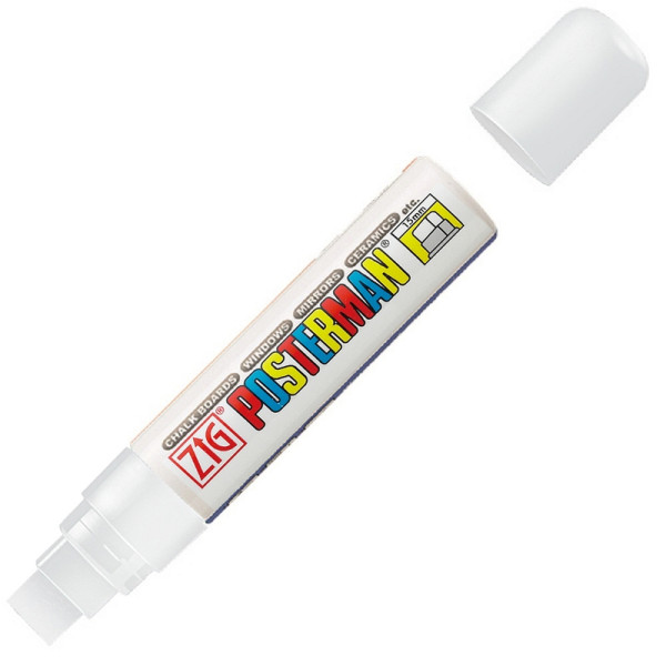 Marqueur Eichner Postermann, couleur : blanc, imperméable, largeur 15 mm, 9219-00005-070