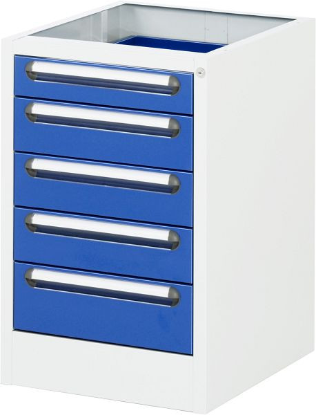 Conteneur de base RAU avec 5 tiroirs, L480 x P600 x H755 mm, E-US-4-5A-S.11