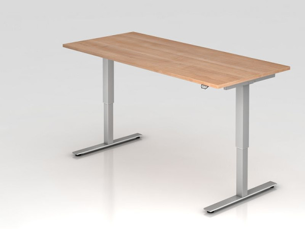 Bureau assis-debout électrique Hammerbacher 180x80cm noyer, hauteur de travail 73 - 119 cm, VXMST19/N/S