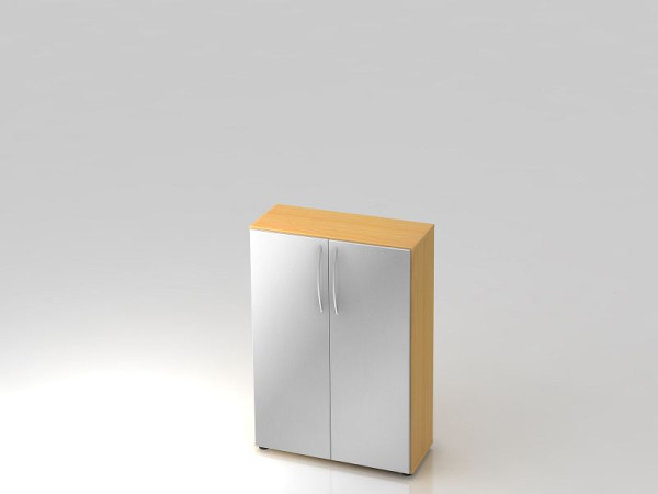 Armoire Hammerbacher 3OH 34, poignée arquée profondeur 6 cm hêtre/argent, 80x34,6x114,4 cm (LxPxH), V4550/6/S/BM