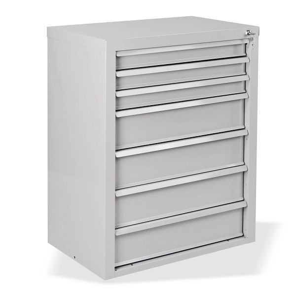 Armoire à tiroirs ADB "MAMMUT" 7 tiroirs/dimensions : LxPxH = 70cm x 43,5 cm x 90cm, gris clair, 24780