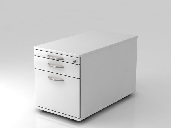 Conteneur roulant Hammerbacher 80cm, 1 tiroir, 1 HR, serrure BM blanc, 42,8x51,2x80 cm, 1/2/6 HE, VTC20/W/W/BM