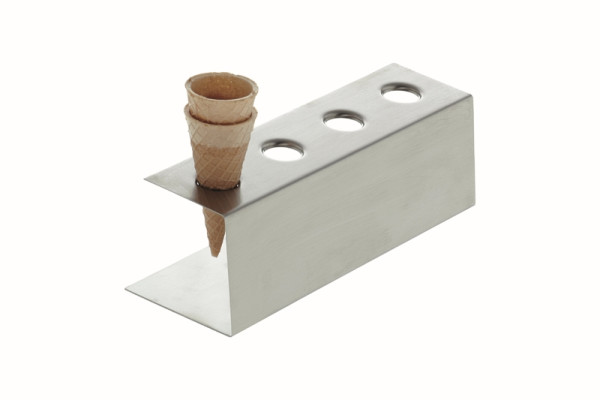 Support pour cornets de glace Schneider pour 4 cornets de glace, matériau : acier inoxydable, trous : 26 mm, 190305