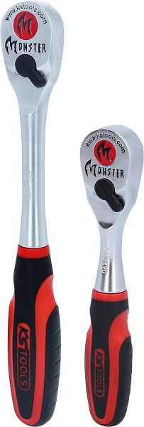 KS Tools Monster jeu de cliquets réversibles, 2 pièces 1/4"+1/2", 935.0002