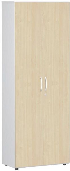 Armoire geramöbel avec support d'armoire coulissant, avec pieds, amortisseur de porte inclus, verrouillable, 800x420x2160, érable/blanc, S-386128-AW