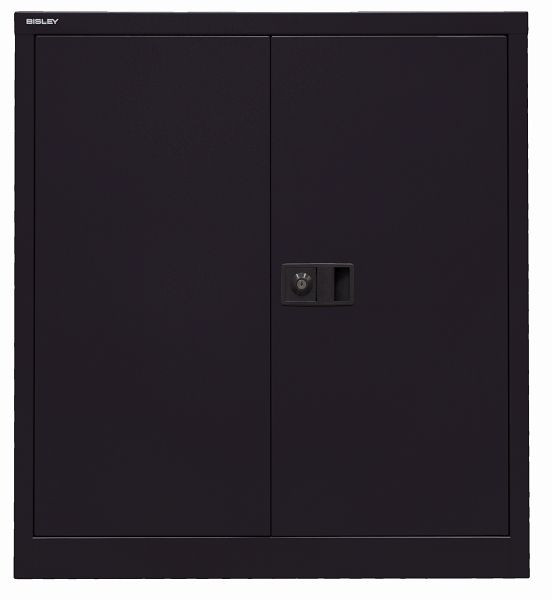 Armoire à portes battantes universelles Bisley, 1 étagère, 2 OH, noir, E402A01633