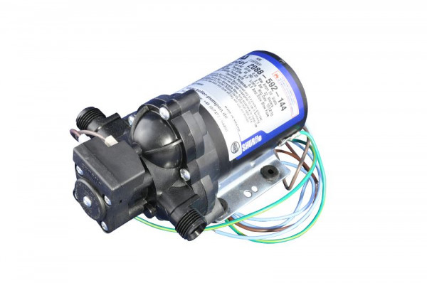 Pompe à membrane SHURFLO 230V, débit maxi environ 9,5 l/min, pression maxi environ 3,4 bar, 024.935