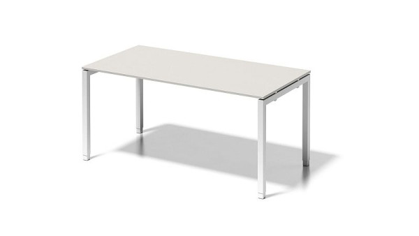 Bureau Bisley Cito, structure en U réglable en hauteur 650-850 mm, H 19 x L 1600 x P 800 mm, gris blanc/blanc signalisation, DUH1608GW396