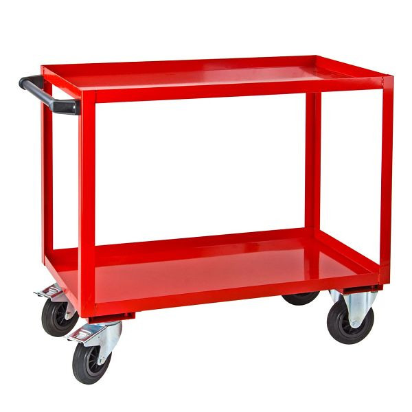 Chariot d'aide au montage ADB à 2 niveaux, couleur : rouge signalisation (RAL 3020), dimensions LxHxP : 1000 x 915 x 500 mm, 21043