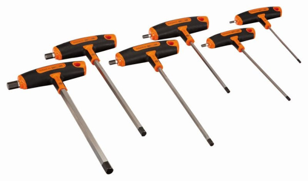 Jeu de tournevis Bahco, manche en T, 6 pièces, six pans creux, 903T-1