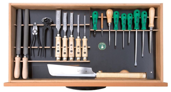 Jeu d'outils Ulmia 306, avec support, pour meuble bas, sans meuble bas, version 2018, 196.336