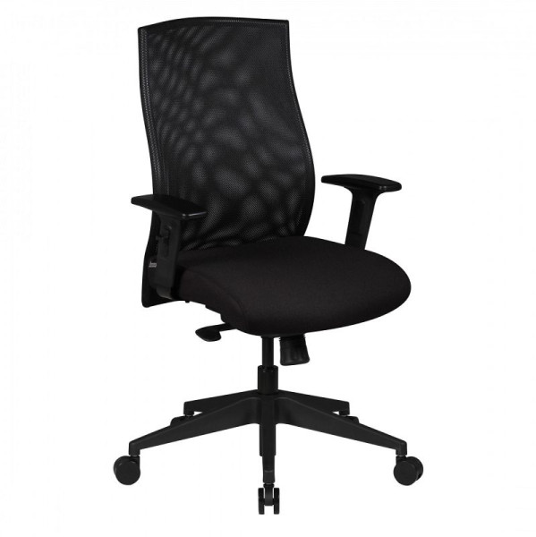 Chaise de bureau Amstyle David rembourrée en noir, SPM1.275