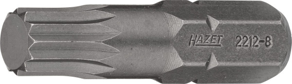 Embout Hazet, six pans plein 8 (5/16 pouce), profil interne à plusieurs dents XZN, M8, DIN 65254, ouverture de clé : M8, 2212-8
