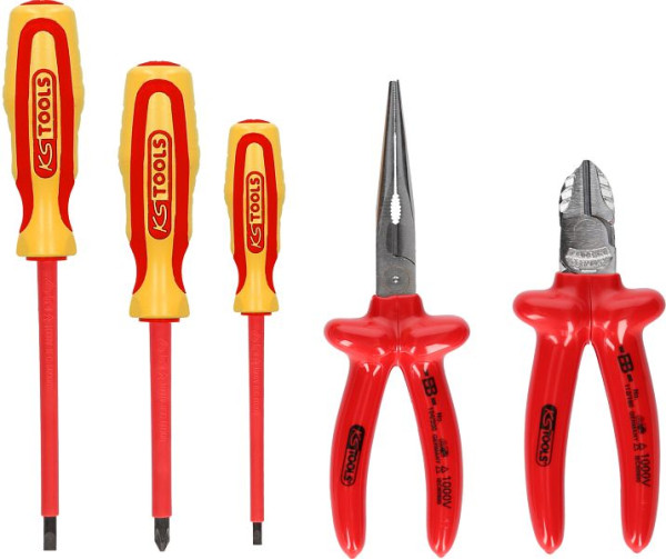 KS Tools Jeu de pinces et tournevis ERGOTORQUE VDE, 5 pièces, variante 2, 117.1770