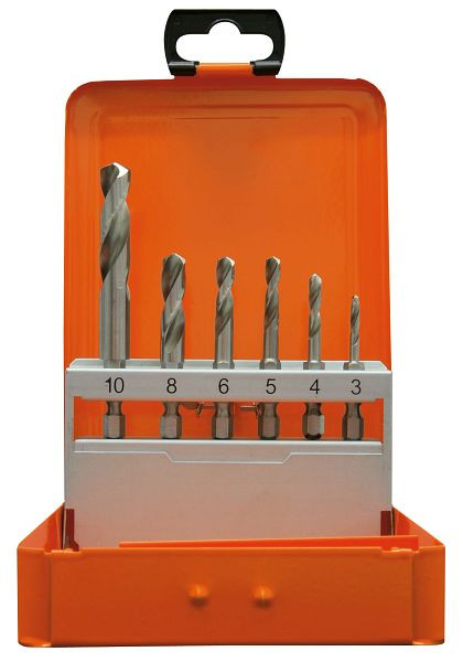 Cassette de perçage Projahn HSS-G 6 pièces 3-10 mm 1/4 "tige hexagonale, 13302