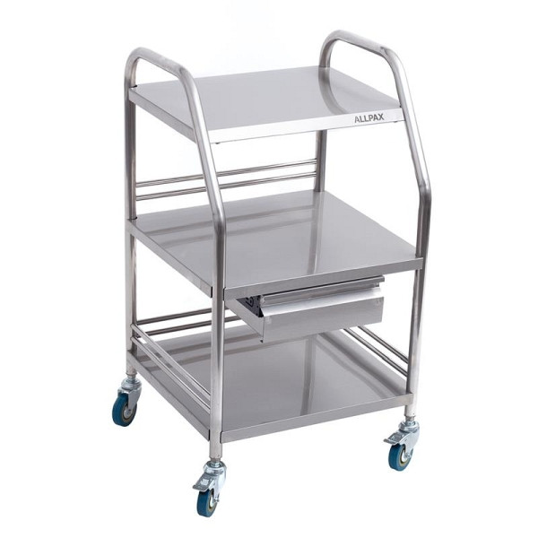 Chariot de laboratoire ALLPAX avec 3 étagères, 50 x 46 x 86 cm, 10022457