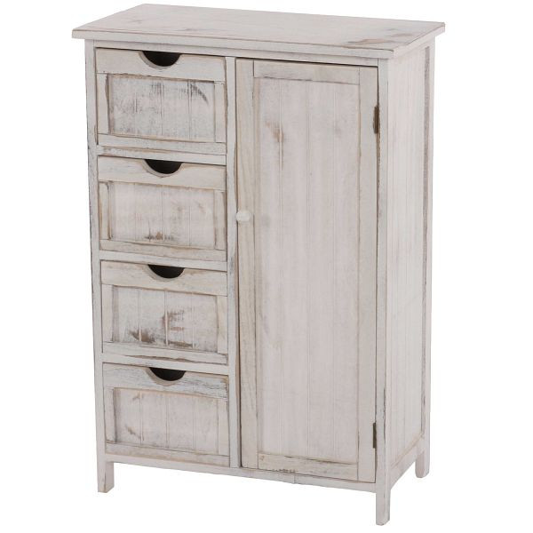 Commode Mendler HWC-D12, commode de placard, look shabby vintage 82x55x30cm, blanc, 35432