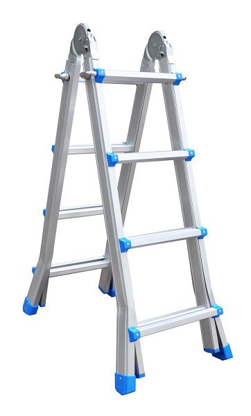 Échelle télescopique VaGo-Tools, escabeau, échelle polyvalente, échelle en aluminium, échelle pliante 4 x 4, AL-XT-404_av