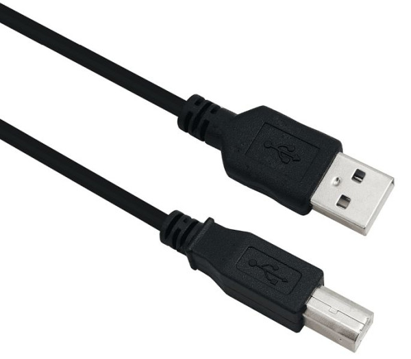 Câble de connexion Helos, USB 2.0 fiche A/fiche B, 0,5 m, noir, 288302