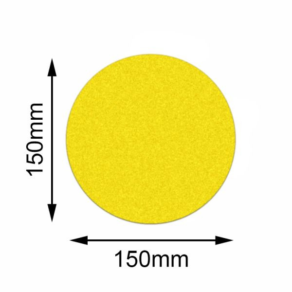 Marqueur de sol Mehlhose Cercle jaune de sécurité 150 mm, UE : 10 pièces, KSGK1V10