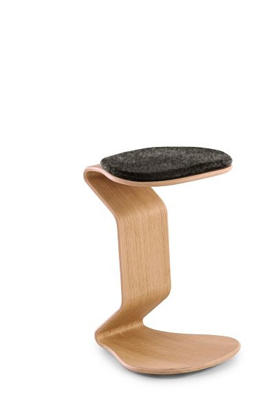 Tabouret Mayer Sitzmöbel myERCOLINO big, revêtement d'assise en laine vierge anthracite, structure plaqué hêtre huilé, 1117_96_32047