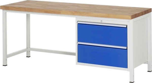 Etabli RAU série 8000 - modèle 8255, L2000 x P700 x H840-1040 mm, base système L1995 x P650 x H800-1000 mm, 03-8255A1-207B4H.11