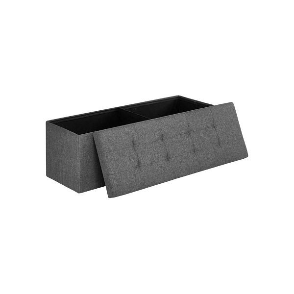 SONGMICS banc avec espace de rangement 110 cm gris, LSF77K