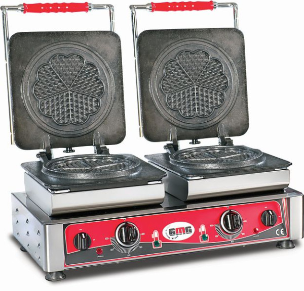 Gaufrier GMG Amore-M, 2x (Ø 17 cm), plaque de cuisson interchangeable, très facile à monter, 50° à 300°C, facile à nettoyer, WE-21M