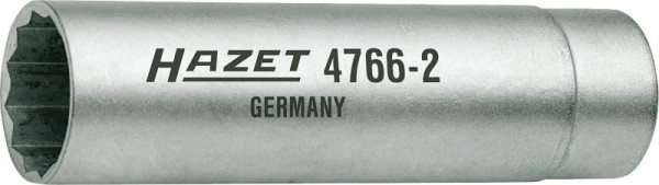Clé à bougie Hazet, carré creux 10 mm (3/8 pouce), profil extérieur à double hexagone, 14 mm, longueur totale : 64 mm, 4766-2