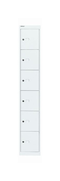 Armoire de bureau Bisley, 1 compartiment, 6 compartiments, D 457 mm, blanc signalisation, CLK186696